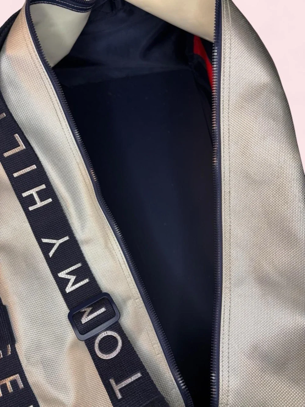 Tommy Hilfiger Colorblock Men’s Duffel Bag — Navy, White & Red